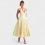 Halina – Elegantní midi šaty s volány