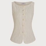 Beige – Elegantní top s knoflíky