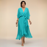 Marta – Elegantní šifonové šaty s výstřihem do V