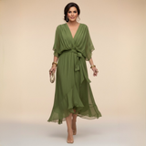 Marta – Elegantní šifonové šaty s výstřihem do V