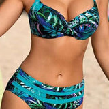 Leila – Elegantní bikiny s listovým vzorem