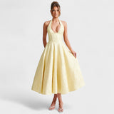 Halina – Elegantní midi šaty s volány