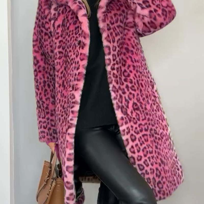 Leia – Elegantní kabát s leopardím vzorem