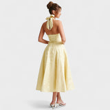 Halina – Elegantní midi šaty s volány