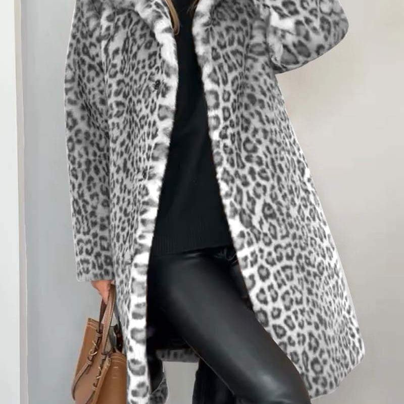 Leia – Elegantní kabát s leopardím vzorem