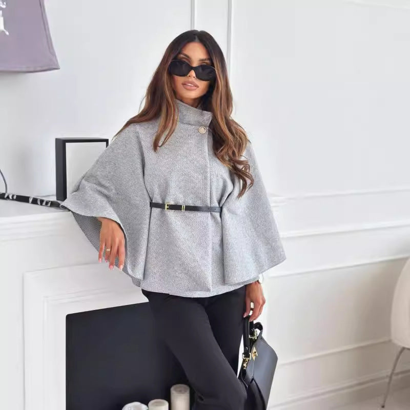 Alinne – Elegantní kabát s mašlí a páskem