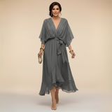 Marta – Elegantní šifonové šaty s výstřihem do V