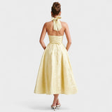 Halina – Elegantní midi šaty s volány