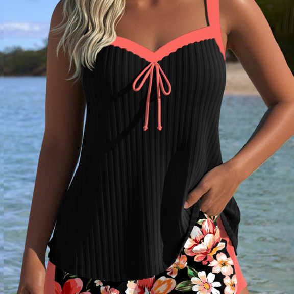 Tankini – Sportovní plavky s výstřihem do V
