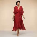 Marta – Elegantní šifonové šaty s výstřihem do V