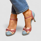 Bellarosa – Barevné sandály s uzlem a páskami, s kulatou špičkou