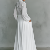 Abito – Minimalistické maxi šaty s patchworkem