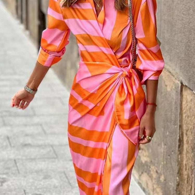 Louisa – Letní zavinovací šaty s elegantním límcem