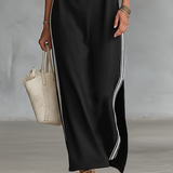 Abito – Elegantní maxi šaty s bílým lemem