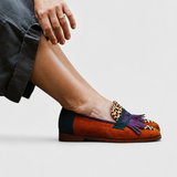 Fallon – Hnědé loafers s leopardím vzorem