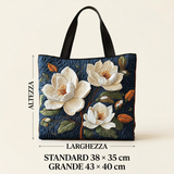 Ručně šitá taška „Jemná magnolie“ – dvě velikosti