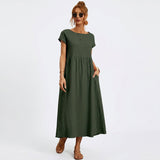 Inês – Elegantní midi šaty s kapsami