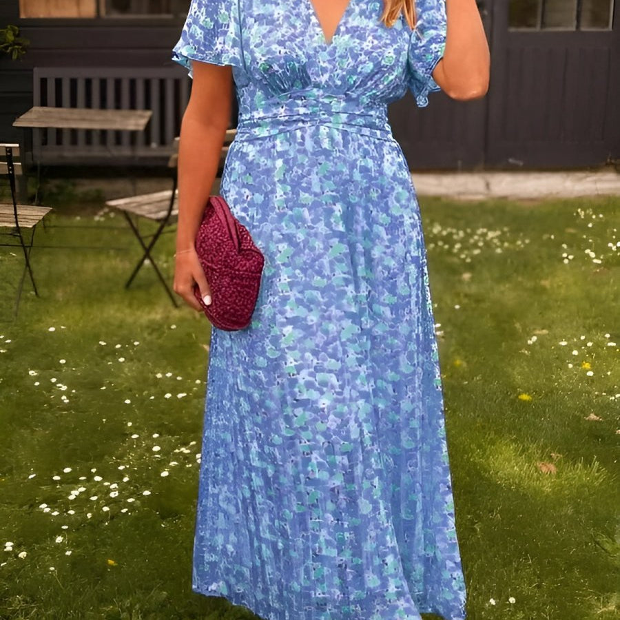 Sandra – Elegantní maxi šaty s výstřihem do V