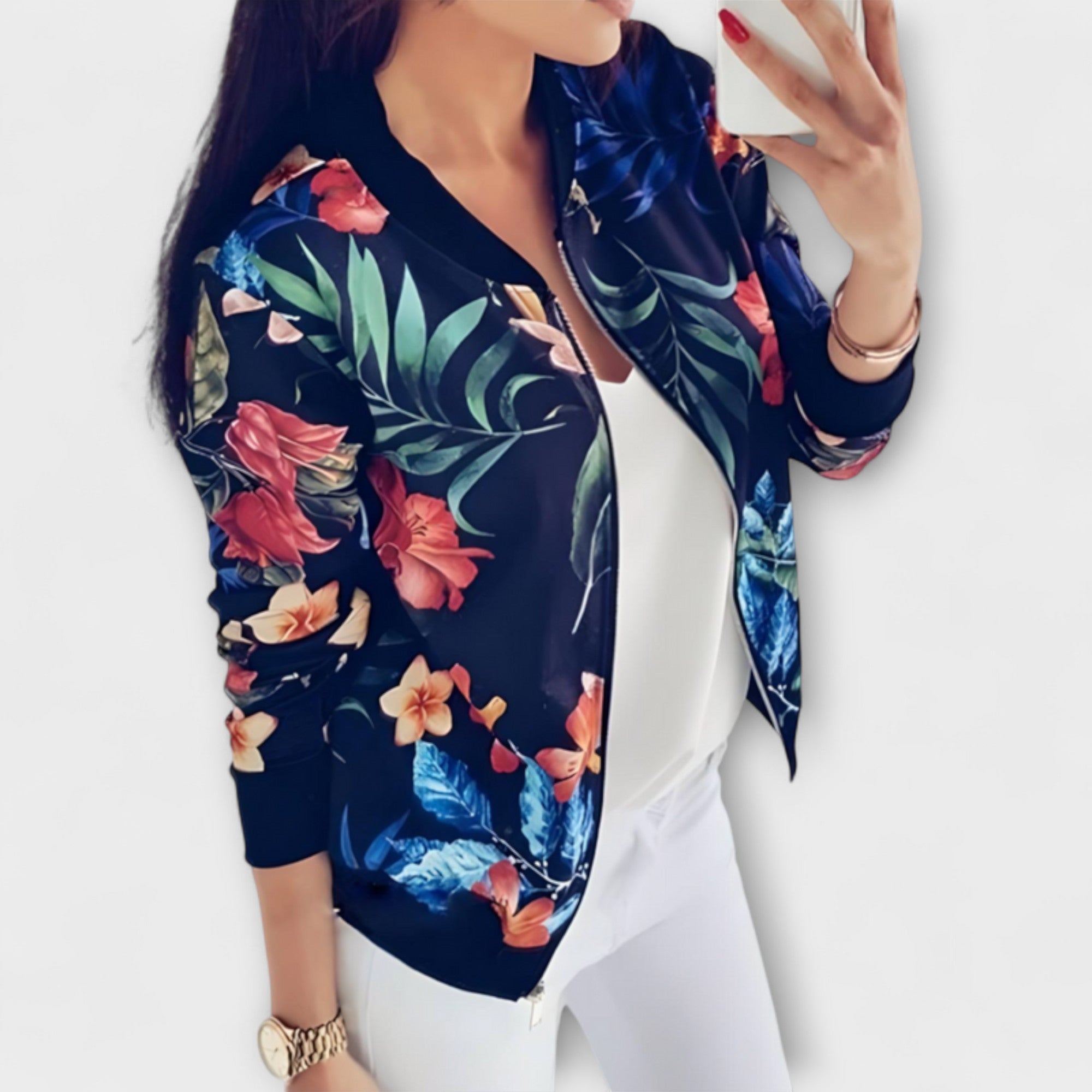 Andreia – Bomber bunda s květinovým vzorem