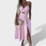 Cielo Divino – Elegantní midi šaty s rozparkem