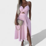 Cielo Divino – Elegantní midi šaty s rozparkem