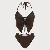 Pruun Kortsuline – Elegantní tankini komplet