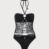 Must O-Rõngaga – Stylový tankini komplet
