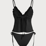 Off White – Elegantní tankini komplet s volánovou sukní