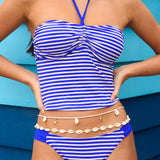 Sinine Triibuline – Retro tankini komplet