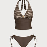 Pruun Täpiline – Elegantní tankini komplet