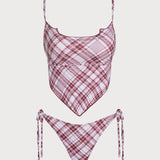 Punane Ruuduline – Stylový tankini komplet