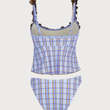 Sinine Ruuduline – Stylový tankini komplet