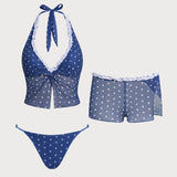 Sinine – Elegantní třídílný tankini komplet