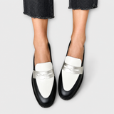 Xara – Černé loafers s kovovým leskem