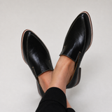Zofia – Černý loafer s patchworkem