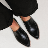 Zofia – Černý loafer s patchworkem
